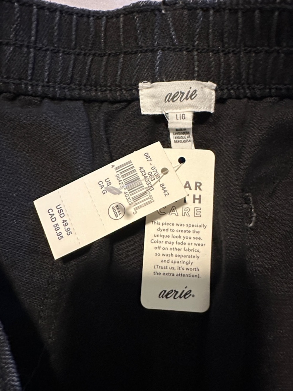 NWT Aerie Black Denim Shorts Sz L - Picture 5 of 8